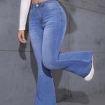 Light-wash paneled wide-leg baggy jeans